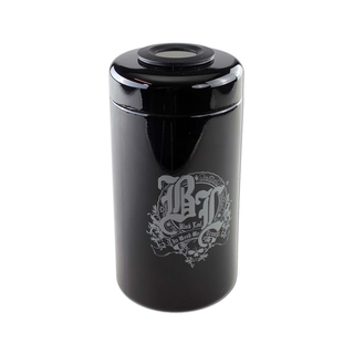 Borcan depozitare 'BLACK LEAF' din sticla violet cu Termometru & Higrometru | 120ml.
