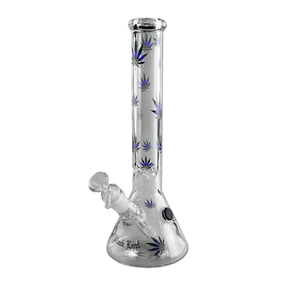 Bong din sticla 'BLACK LEAF' Pastel Leaves | 30cm.