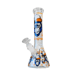 Bong din sticla 'BLACK SHEEP' Orange Gorilla | Fosforescent - 25cm.