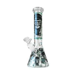Bong din sticla 'BLACK SHEEP' Green Gorilla | Fosforescent - 25cm.
