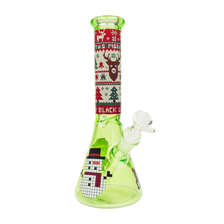 Bong din sticla 'BLACK LEAF' Christmas Vibe | Green - 25,5cm.