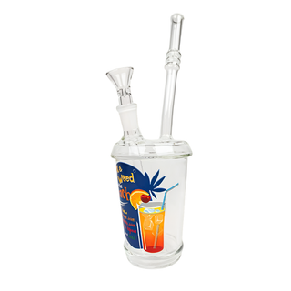 Bong din sticla 'BLACK LEAF' Sex & Weed | Clear - 28cm.