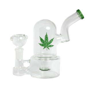 Bong din sticla 'LEAF' Dome Ring | Green - 16cm.