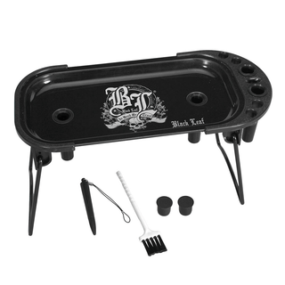 Tava de rulat 'BLACK LEAF' In Weed We Trust Console | 23,2x11cm.