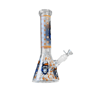 Bong din sticla 'BLACK SHEEP' Orange Gorilla | Fosforescent - 25cm.