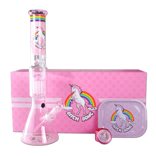 Bong din sticla 'BLACK LEAF' Bitch Piston Perco | 45cm. - Boxed