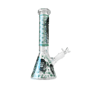 Bong din sticla 'BLACK SHEEP' Green Gorilla | Fosforescent - 25cm.