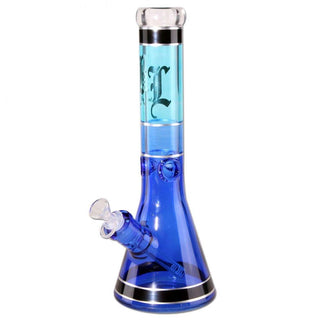 Bong din sticla 'BLACK LEAF' Beaker | 35cm.