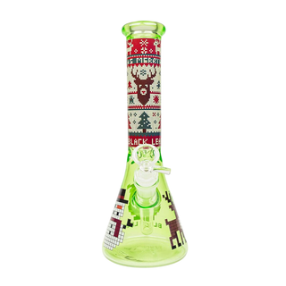 Bong din sticla 'BLACK LEAF' Christmas Vibe | Green - 25,5cm.
