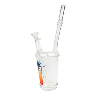 Bong din sticla 'BLACK LEAF' Sex & Weed | Clear - 28cm.