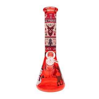 Bong din sticla 'BLACK LEAF' Christmas Vibe | Red - 25,5cm.