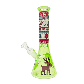 Bong din sticla 'BLACK LEAF' Christmas Vibe | Green - 25,5cm.