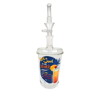 Bong din sticla 'BLACK LEAF' Sex & Weed | Clear - 28cm.