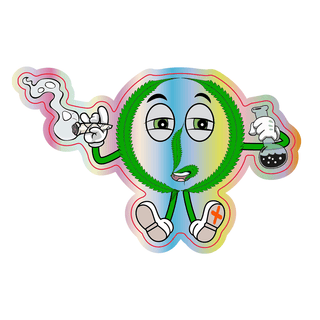 Sticker holografic 'LEGALIZEIT' We High | 5,69x9cm.