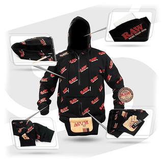 Hanorac 'RAW' cu Gluga | Negru Raw