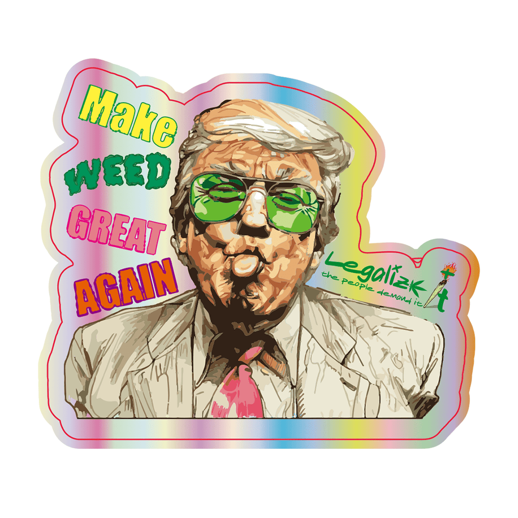 Legalize Regulate Sticker Sticker holografic 'LEGALIZEIT' M.W.G.A. | 7,91x9cm. – LegalizeItPlus.ro