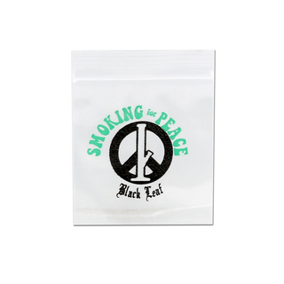 Pungi Zip-Lock ‘BLACK LEAF’ Smoking For Peace | 35x35mm. - x100