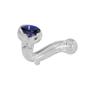 Pipa din sticla 'CURVED' Albastra | 11cm.