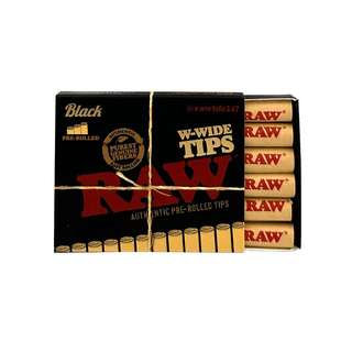 RAW' Pre-rolled 'W-WIDE' Filters | Black - x18