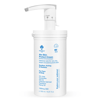 Crema cu CBD 'WEEDNESS CBD' pentru ten uscat, atopic și predispus la eczeme | 1000mg. - 500ml.