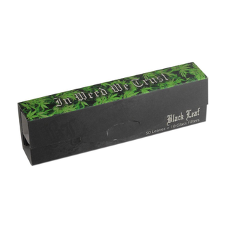Foite & Filtre din sticla 'BLACK LEAF' Albite | King Size Slim - x50 & x10