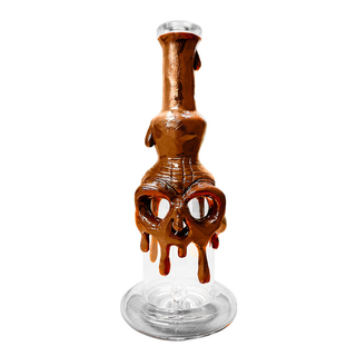 Bong din sticla 'BLACK SHEEP' Skull Clay | Brown - 22cm.