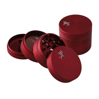 Grinder 'BLACK LEAF' Satin Matt Red | 4-Parti - 50mm.