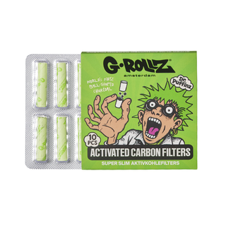 Filtre 'G-ROLLZ' cu carbune activ 'SUPER SLIM' Verzi | 6mm. - x10