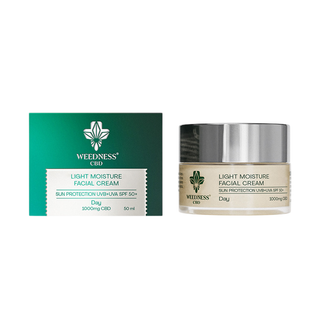 Crema faciala cu CBD 'WEEDNESS CBD' cu protectie solara SPF50 | 1000mg. - 50ml.