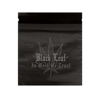 Pungi Zip-Lock ‘BLACK LEAF’ Anti-miros ‘IN WEED WE TRUST’ | 60x80mm. – x1