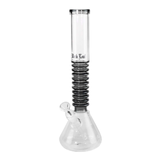 Bong din sticla 'BLACK LEAF' Flask Rings | Grey - 39cm.