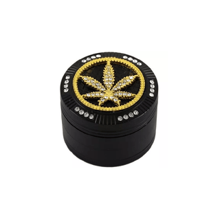 Grinder 'BLING BLING' Leaf Black | 4-Parti - 50mm.