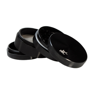 Grinder 'BLACK LEAF' Alu Black | 4-Parti - 55mm.