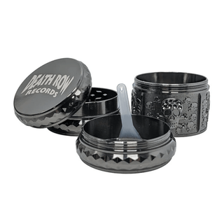 Grinder 'DEATH ROW RECORDS' Skull Metal/Black | 4-Parti - 44mm.