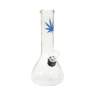Bong din sticla 'LEAF' Classic | Blue - 15cm.