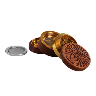Grinder 'BLACK LEAF' Maori Wooden | 4-Parti - 60mm.