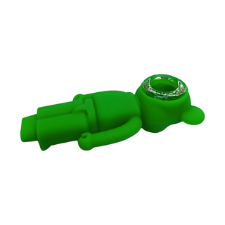 Pipa din silicon 'URBAN CREW' Robot | Verde - 11cm.