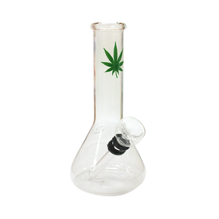 Bong din sticla 'LEAF' Classic | Green - 15cm.