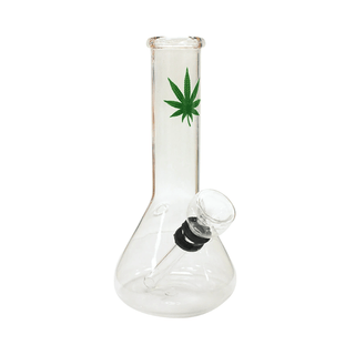 Bong din sticla 'LEAF' Classic | Green - 15cm.