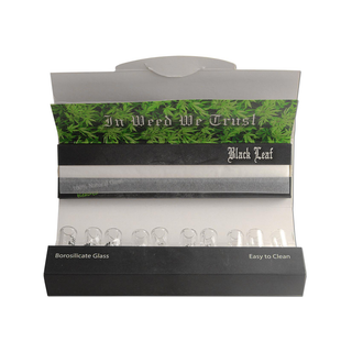 Foite & Filtre din sticla 'BLACK LEAF' Albite | King Size Slim - x50 & x10