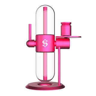 Bong din sticla 'STUNDENGLASS' Gravity Hookah | Roz - 39cm.