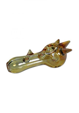 Pipa din sticla 'BLACK LEAF' Gold Fuming | 11cm.