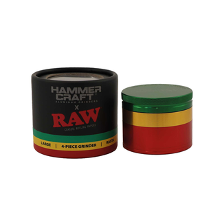 Grinder 'RAW & HAMMER CRAFT' Rasta | 4-Parti - 63mm.