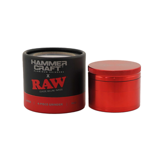 Grinder 'RAW & HAMMER CRAFT' Red | 4-Parti - 63mm.