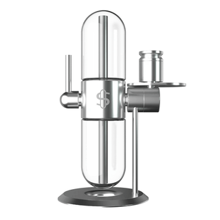 Bong din sticla 'STUNDENGLASS' Gravity Hookah | Silver - 39cm.