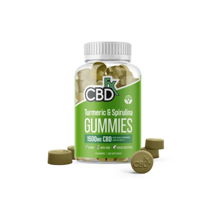 Jeleuri 'CBDFX' Vegane | Turmeric Spirulina - 1500mg. CBD