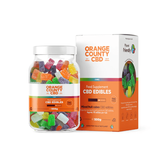 Jeleuri ‘ORANGE COUNTY’ Cubes | 1600mg. CBD – 500gr.