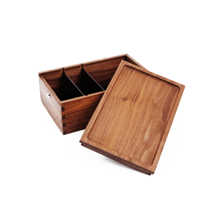 Cutie depozitare 'MARLEY' cu incheietoare | Black Walnut - 31,8x20,2cm.