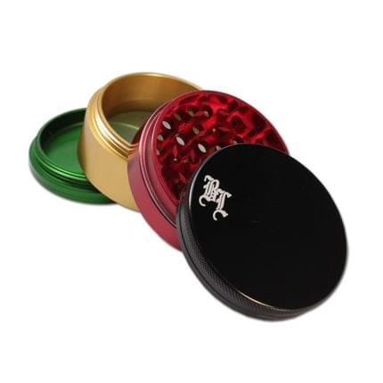 Grinder 'BLACK LEAF' Rasta | 4 parti 49mm.