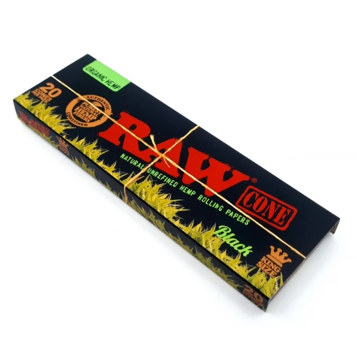 Conuri pre-rulate 'RAW' Black din canepa | King Size - x20